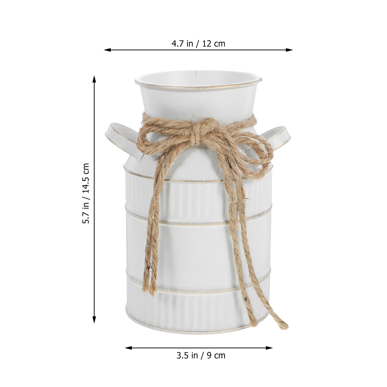 Vintage For Centerpieces Retro Milk Bottle Pitcher with Handle Iron Flower Pot White Jug Room Dried For Centerpieces 3