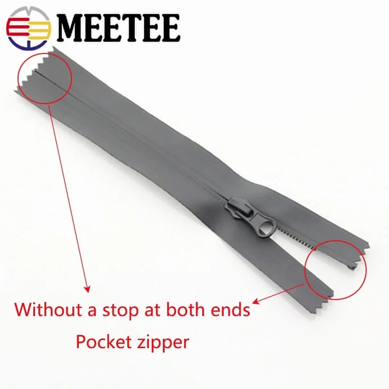 Meetee 1Pc 5# Nylon Waterproof Zippers 15/18/20cm Close-End 40-150cm Open-End DIY Jacket Bag Zip Repair Sewing Accessories