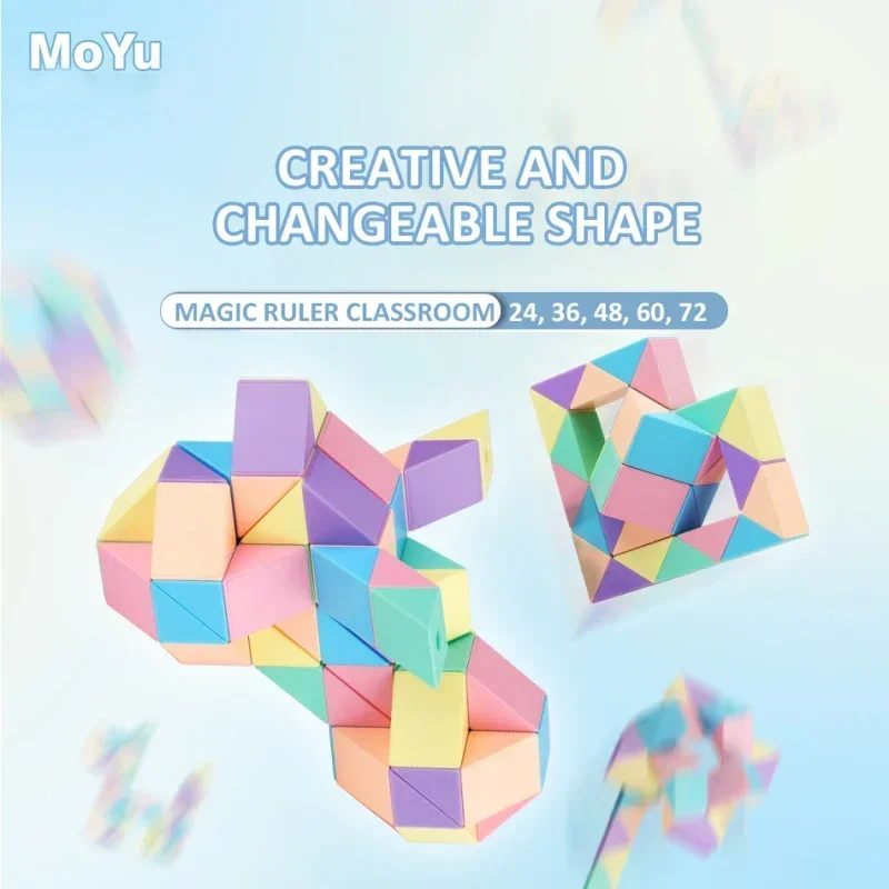 3D 매직 스네이크 변형 가능한 퍼즐 세그먼트 장난감 다채로운 매직 큐브 어린이 교육용 놀이 장난감 어린이를위한 선물 어린이 두뇌 장난감