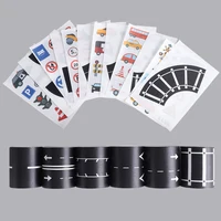 6 rolls/box DIY road and rail transit design and paper tape, railway and highway decorative tape, DIY thin sticker decoration, m 1