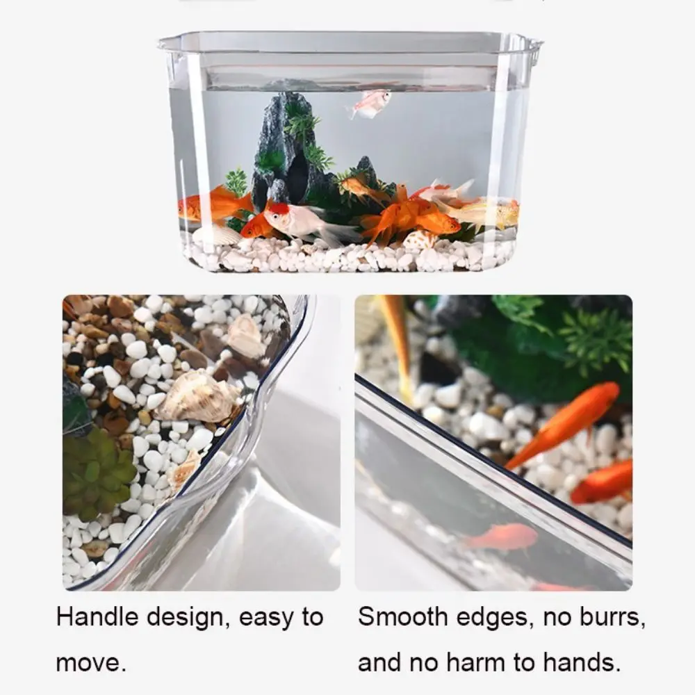 Transparent Explosion-proof Plastic Fish Tank Fall Prevention Water Plant Tank Mobile Small Fish PET