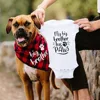 My Big Sister / Brother Has Paws Matching Dog Bandana and Toddler Romper Baby and Dog Matching Outfits Baby Announcement Gifts 1