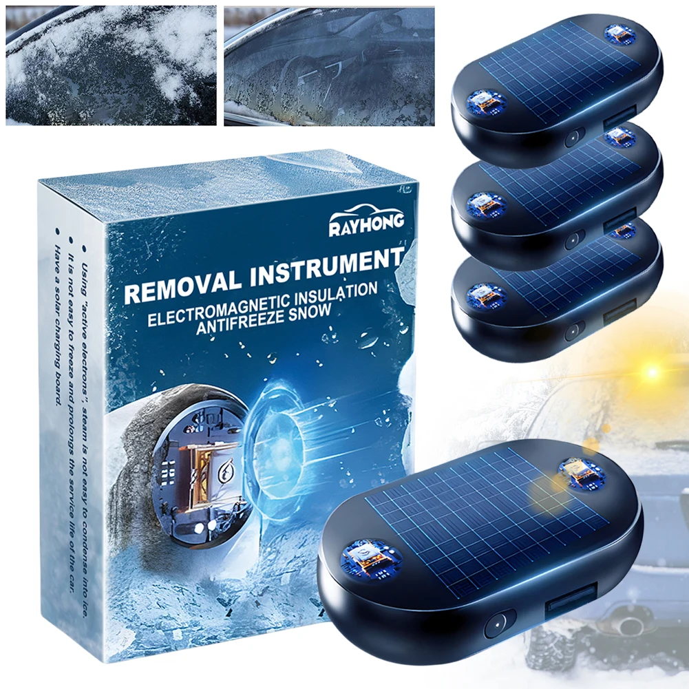 Windshield Defroster Windshield Deicing Instrument 1-10pcs Car Window Glass Anti-ice Snow Remover Solar/USB Antifreeze Snow Removal Instrument Winter Deicing Device Car Defroster