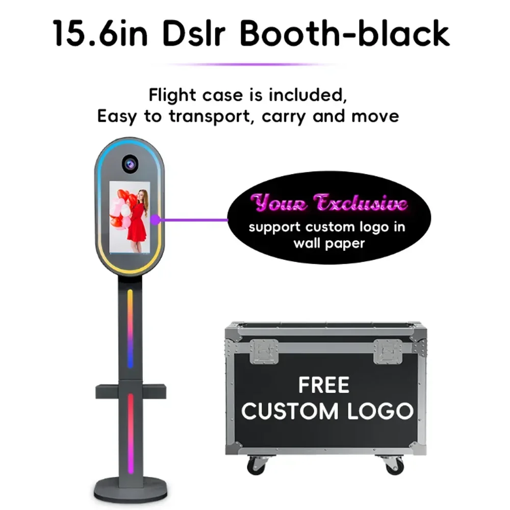 15,6-Zoll-DSLR-Touchscreen-LED-Kamera-Fotobox mit Ringlicht und Flightcase für Weihnachts- und Geburtstagsfeiern – Detail 8
