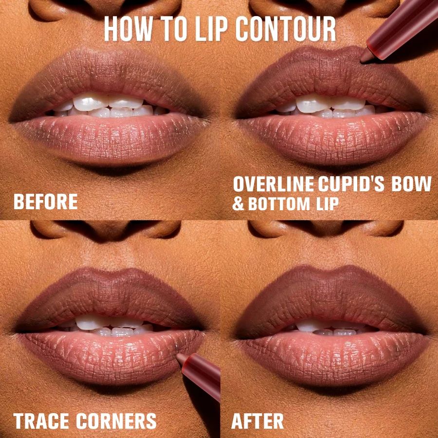 PHOFAY Lipliner Waterproof Matte Lip Pencil Red Contour Tint Lipstick Long Lasting Non-stick Cup Moisturising Lips Makeup 4