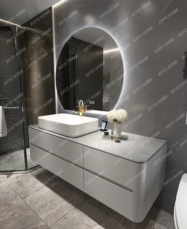 Whole Washbin Bathroom Oak Bathroom Cabinet Combination Wall-Mounted Simple Washbasin Sink Washstand