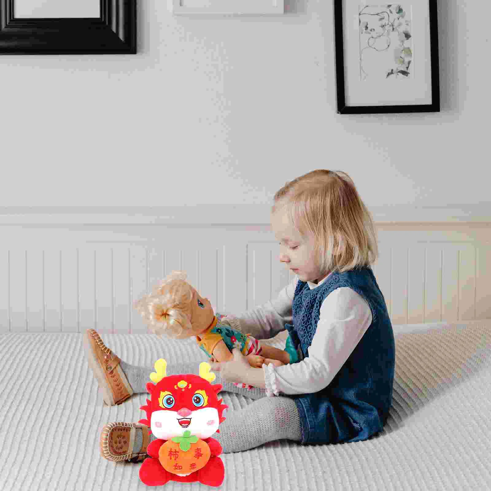 

Chinese Dragon Doll Cartoon Plush New Year Spring Festival Children'S Birthdays Gifts Stuffed Dragon Doll Decorations