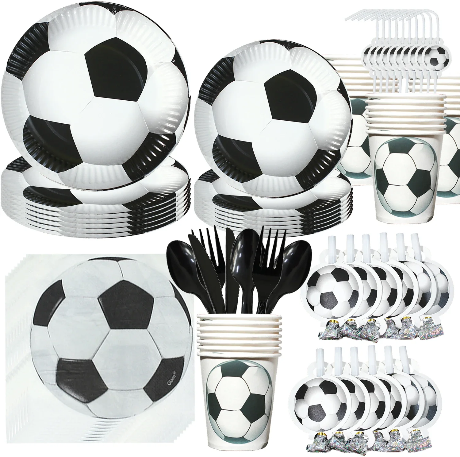 Hot White Football Themed Birthday Party Disposable Tableware Set Balloons Decorations Baby Shower Football Kids Party Supplies video game party supplies adult kids birthday baby shower game match props gaming disposable party