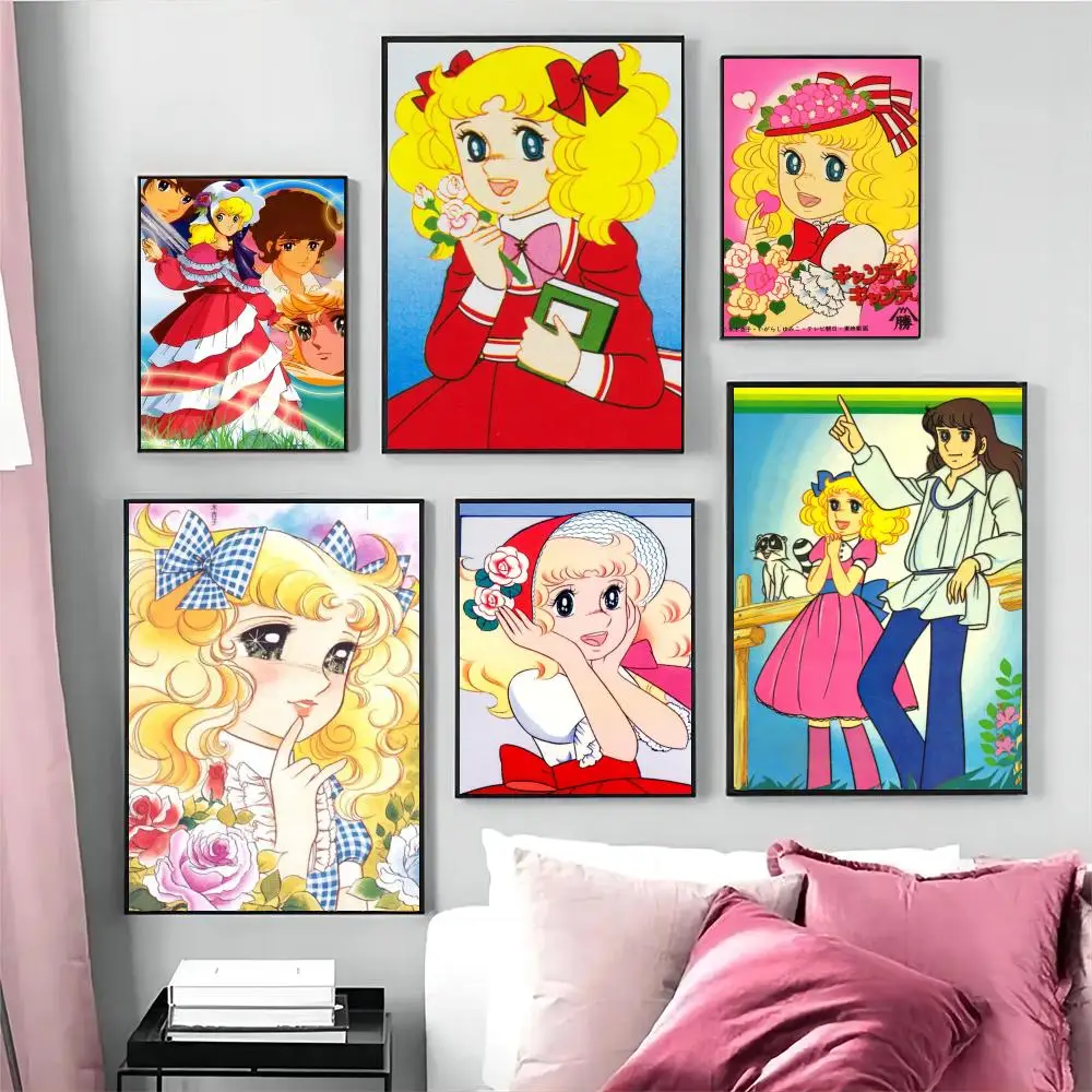 

Manga Candy Poster Self-adhesive Art Poster Retro Kraft Paper Sticker DIY Room Bar Cafe Vintage Decorative Painting