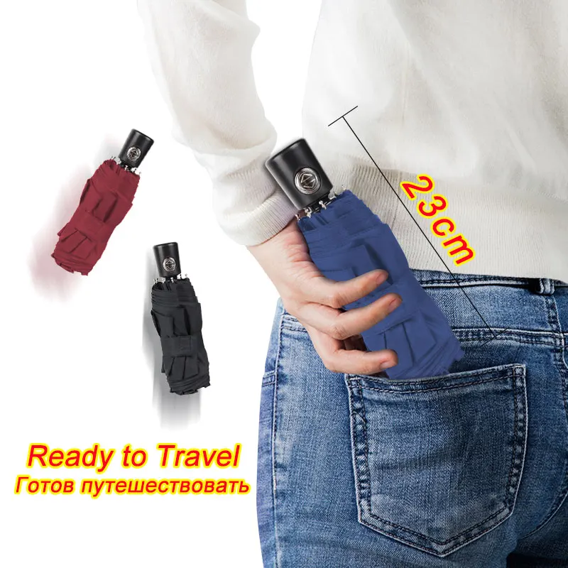 Mini Pocket Automatic Umbrella Rain Women 5Folding Ultra Light Travel Men Umbrella Portable Outdoor Gifts
