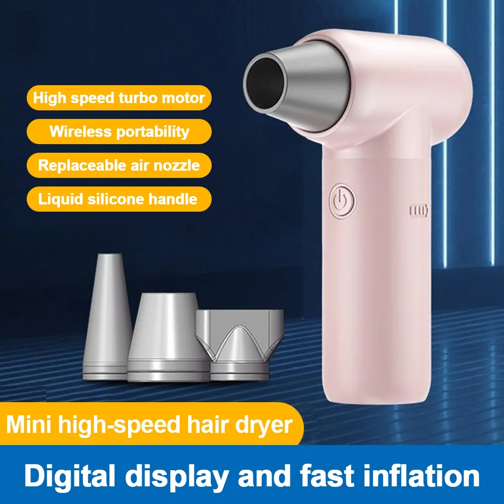 강력한 고속 헤어 드라이어, 미니 송풍기, 180000RPM 터보 제트 선풍기, 50 m/s, 강력한 진공 청소기, 키보드, 컴퓨터 청소 