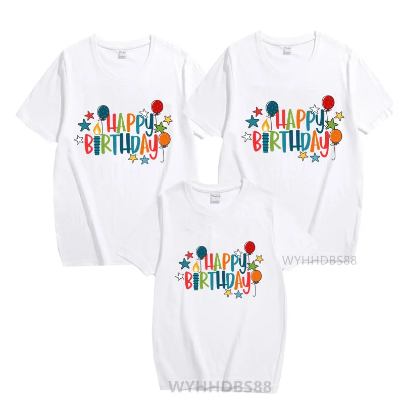 Ropa a juego para toda la familia Camisetas de fiesta de feliz cumpleaños Camisetas de papá, mamá, hija e hijo Ropa familiar que se vende por separado