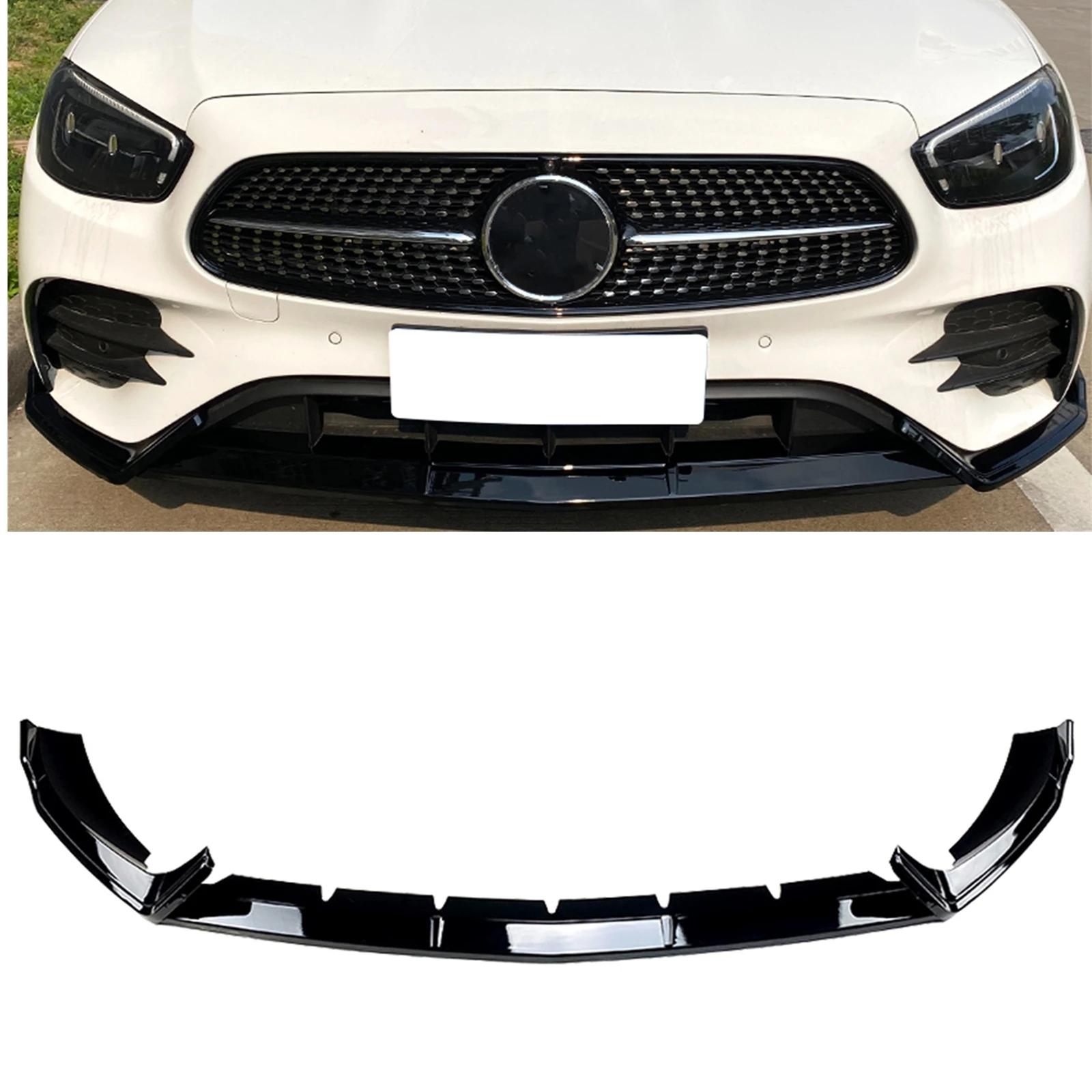 

Car Front Bumper Spoiler Lip Air Vent Cover Splitter For Mercedes Benz E Class W213 E260 E300 AMG 2021-2023