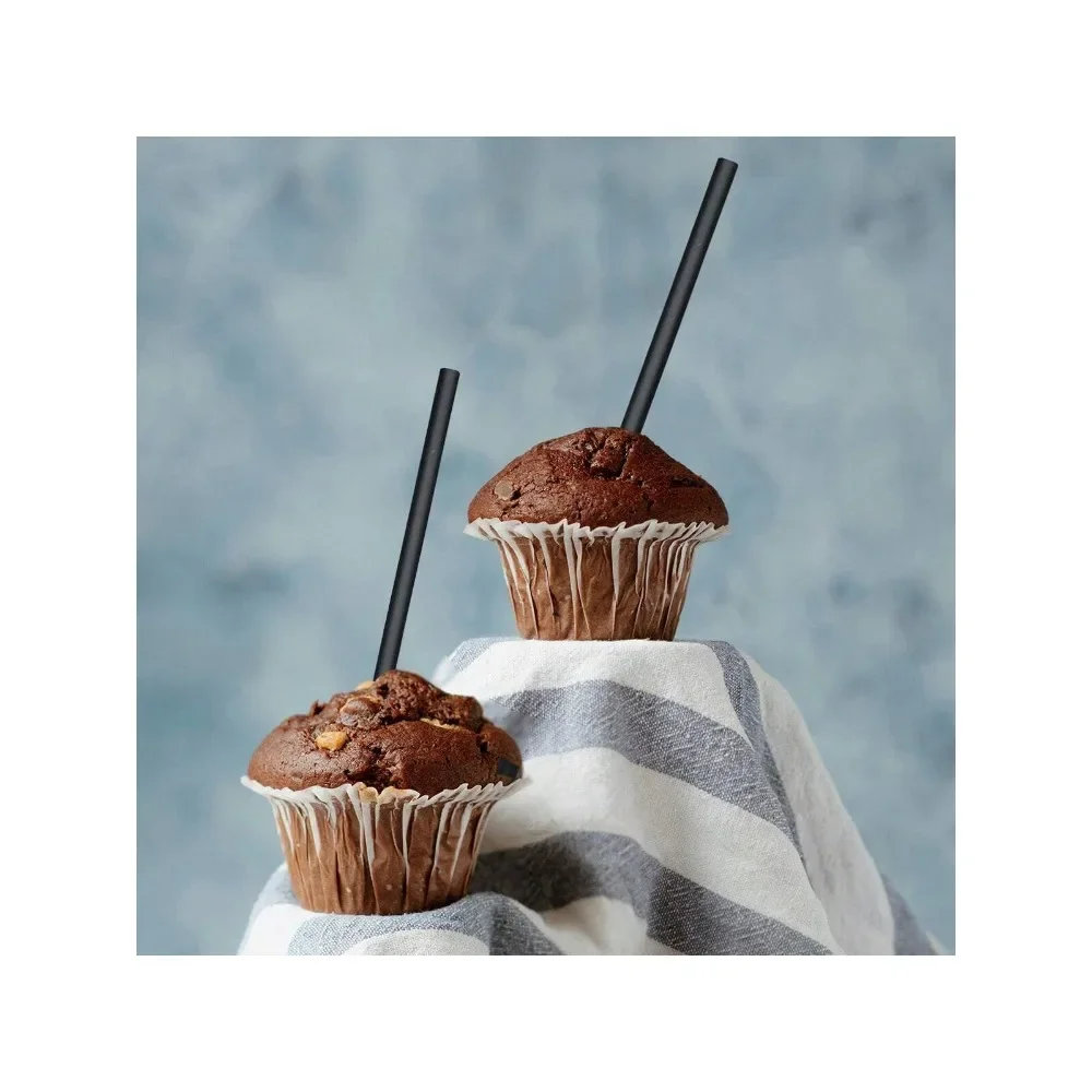 50pcs Disposable Solid Color Paper Straws White Black Kraft Brown Suitable for Restaurants Cocktails Bars Birthdays Weddings