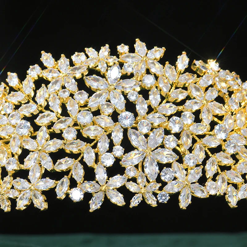 New Bride Tiara Crystal Headdress Wedding Hair Accessories Full Zircon Crowns Headband Wedding Jewelry Crowns For Women