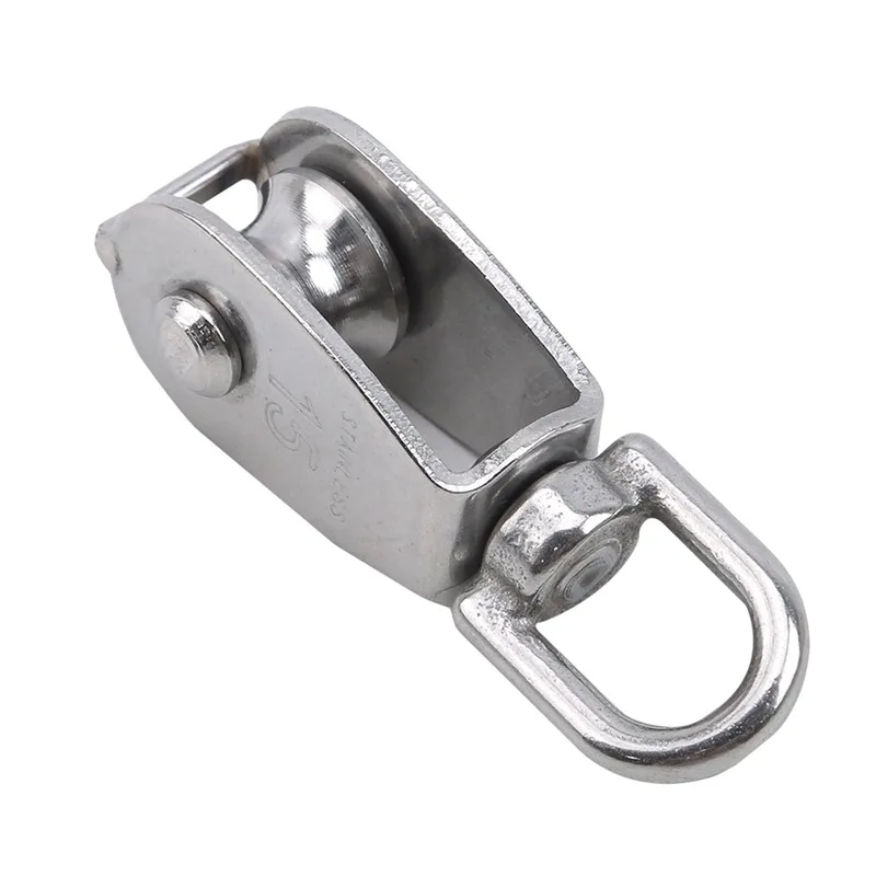 Stainless Steel Pulley M15/M25 Single/Double Wheel Swivel Lifting Rope Pulley Set Lifting Wheel Tools Wire Rope Crane Pulley