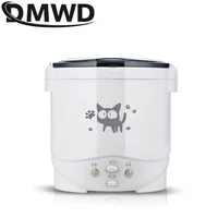 DMWD voiture Mini cuiseur à riz 12V 24V 220V voiture maison double usage auto-conduite soupe bouillie Portable cuiseur à riz camion cuiseur à riz intelligent 1