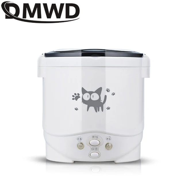 DMWD voiture Mini cuiseur à riz 12V 24V 220V voiture maison double usage auto-conduite soupe bouillie Portable cuiseur à riz camion cuiseur à riz intelligent 1