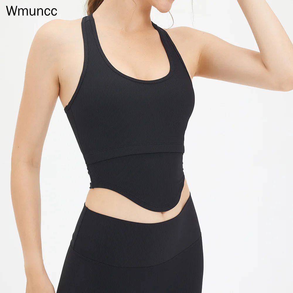 

Wmuncc 2022 U-shaped Breathable Sports Vest Thread Fitness Top Wearing Bodybuilding Yoga Bra Sleeveless Running Underwear Women