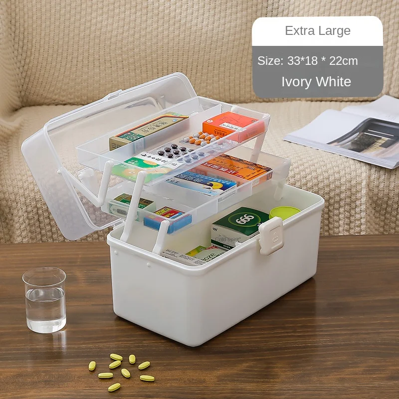 First Aid Kit Box Medicine Storage Box Medicine Organizer Family Office  First Aid Kit Plastic Emergency Kit Medicine Pill Cabinet Container 