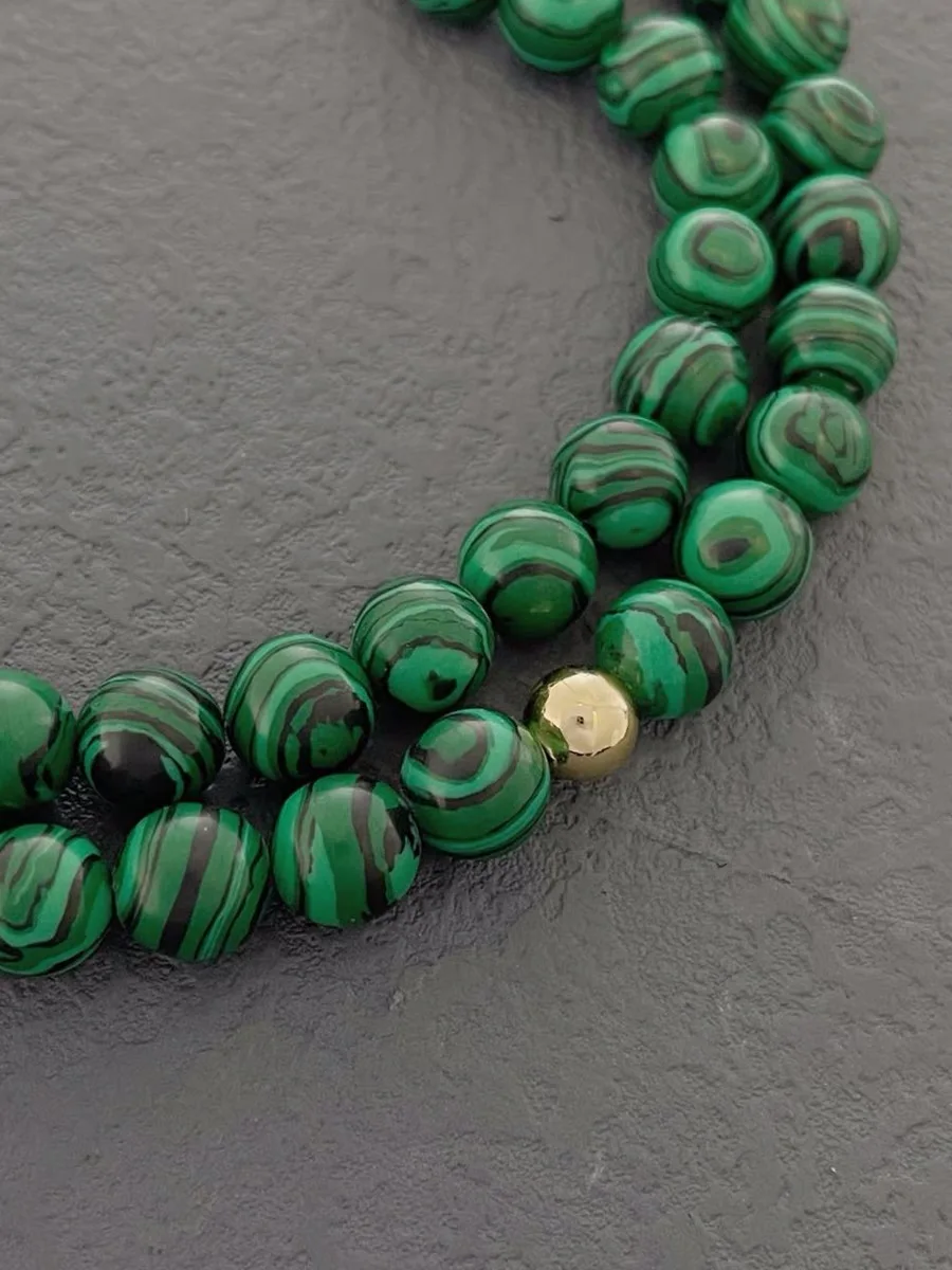 Malachite Beaded Double Charm Necklace – Perfectly Average