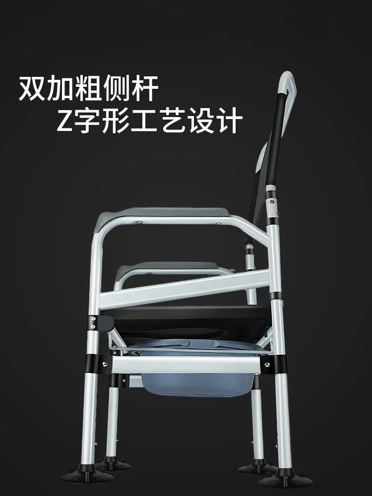 *Old mobile toilet household sturdy disabled toilet chair foldable toilet stool 2