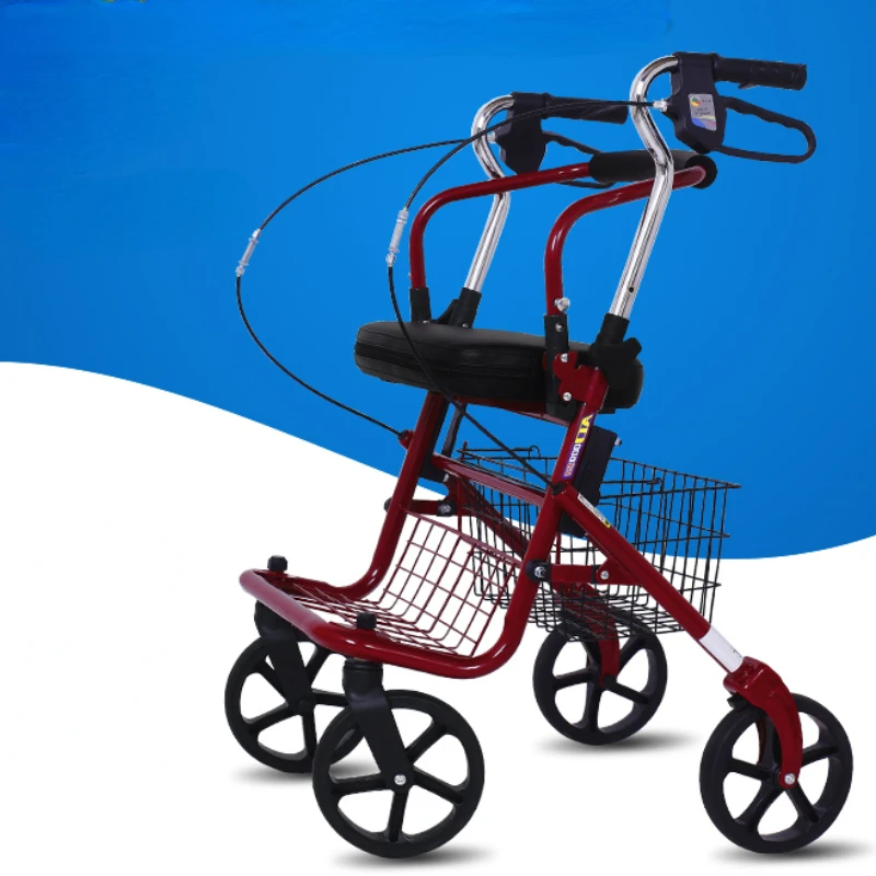 I Carrelli Della Spesa Per Anziani Con Design Del Freno Umanizzato Possono Sedersi Leggero Scooter Per Anziani Pieghevole Portatile Con Stampelle A Qu