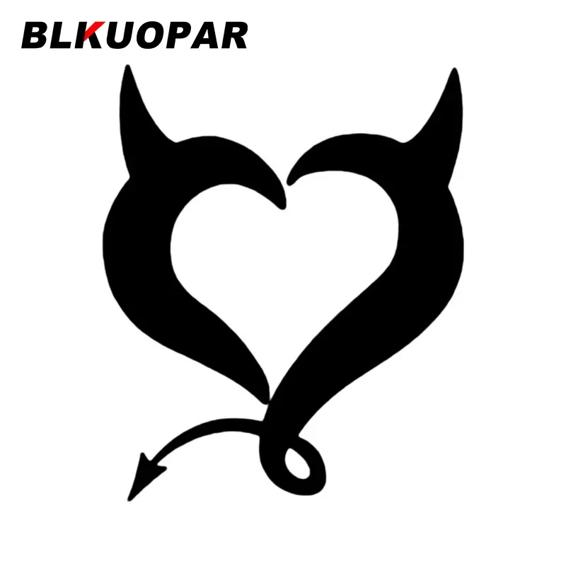 

Забавная виниловая наклейка BLKUOPAR в виде сердца дьявола, аниме, защита от солнца, окклюзия, царапина, ноутбук, фургон, автомобильная этикетка
