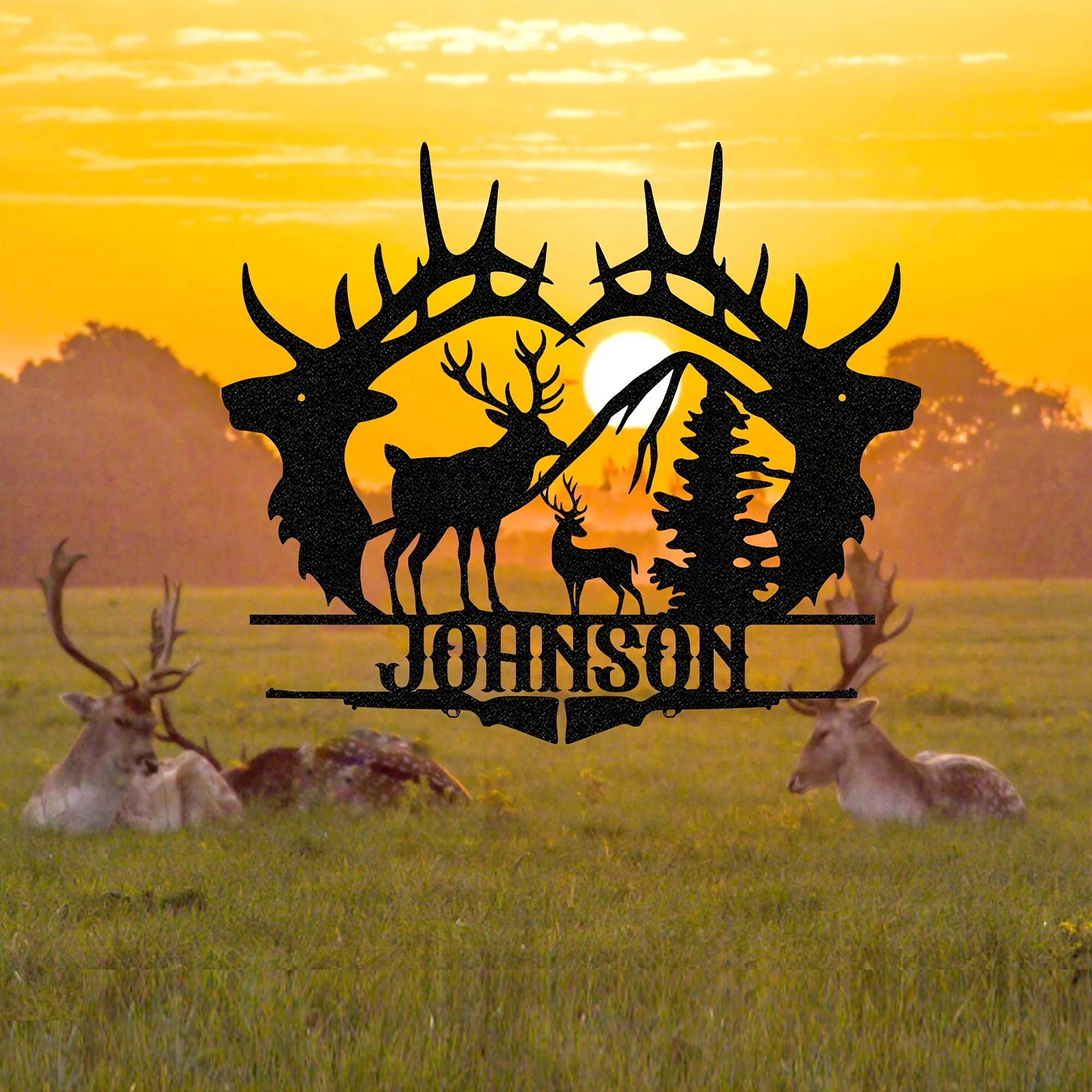 Customizable Deer Silhouette Metal Wall Art – Rustic Wildlife Decor for Home, Kitchen, Garden & Outdoor Spaces 3
