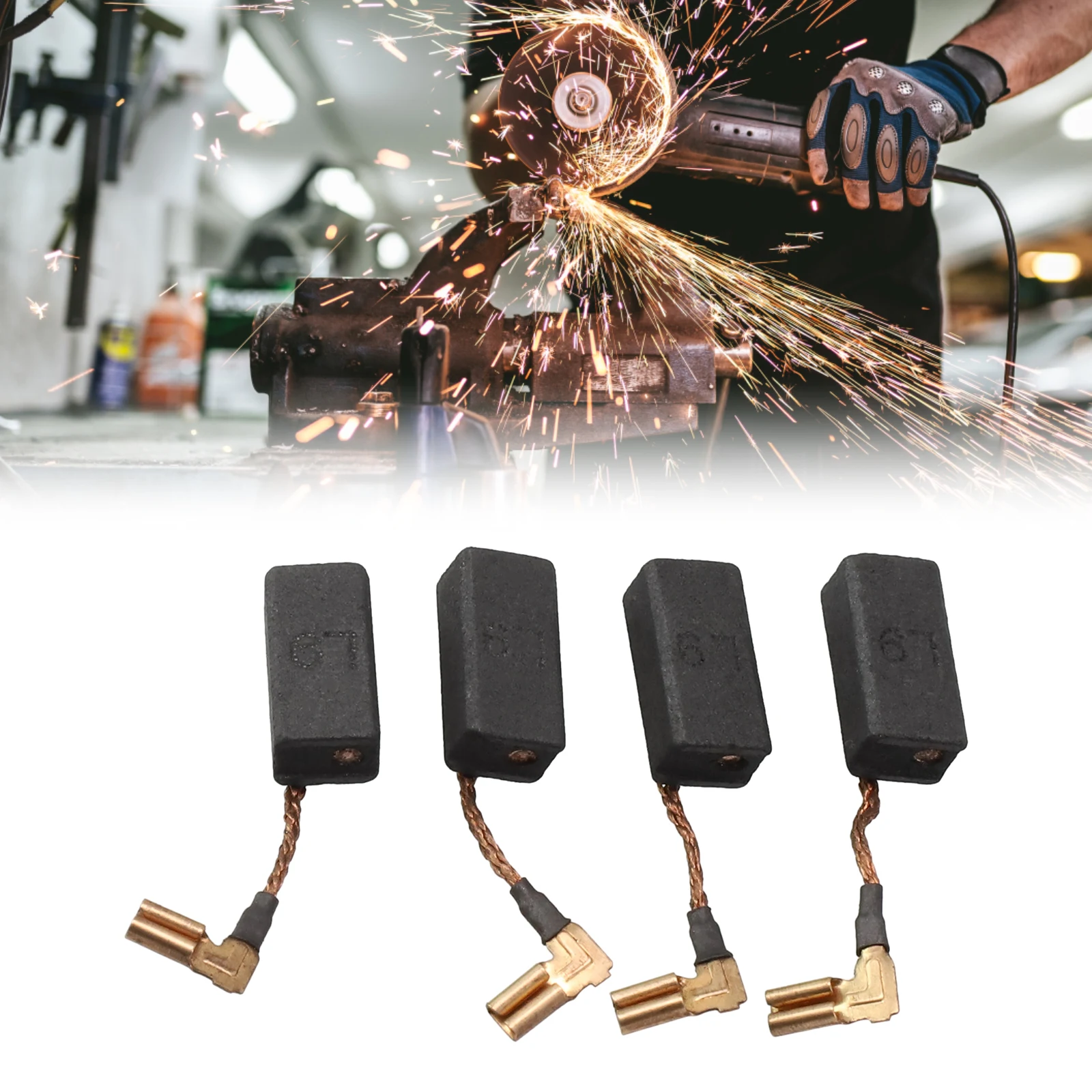 4pcs Carbon Motor Brush DWE4120 DWE4011 N097696 Grinder Motor Replacement Part High Quality Carbon Brushes Durable And Practical 7x17x17mm carbon brush carbon brushes for greenmaster gmd 118 1 reebok fusion e12 treadmill practical high quality