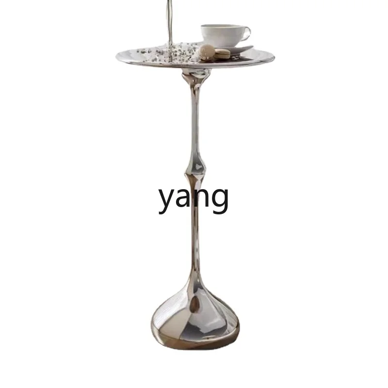 

L'm'm Stainless Steel Mirror round Small Coffee Table Light Luxury and Simplicity Mini Sofa Side Table