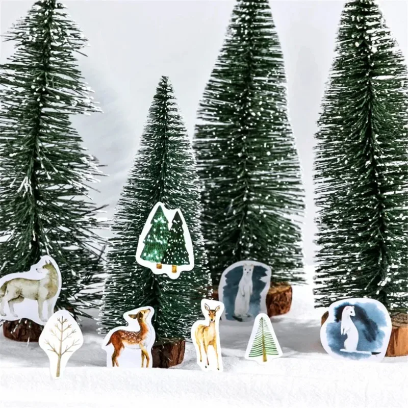 

New 45pcs Winter Forest Stickers Cute Stationery DIY Journal Diary Christmas For Diy Scrapbook Diary Album Decoration Stationery