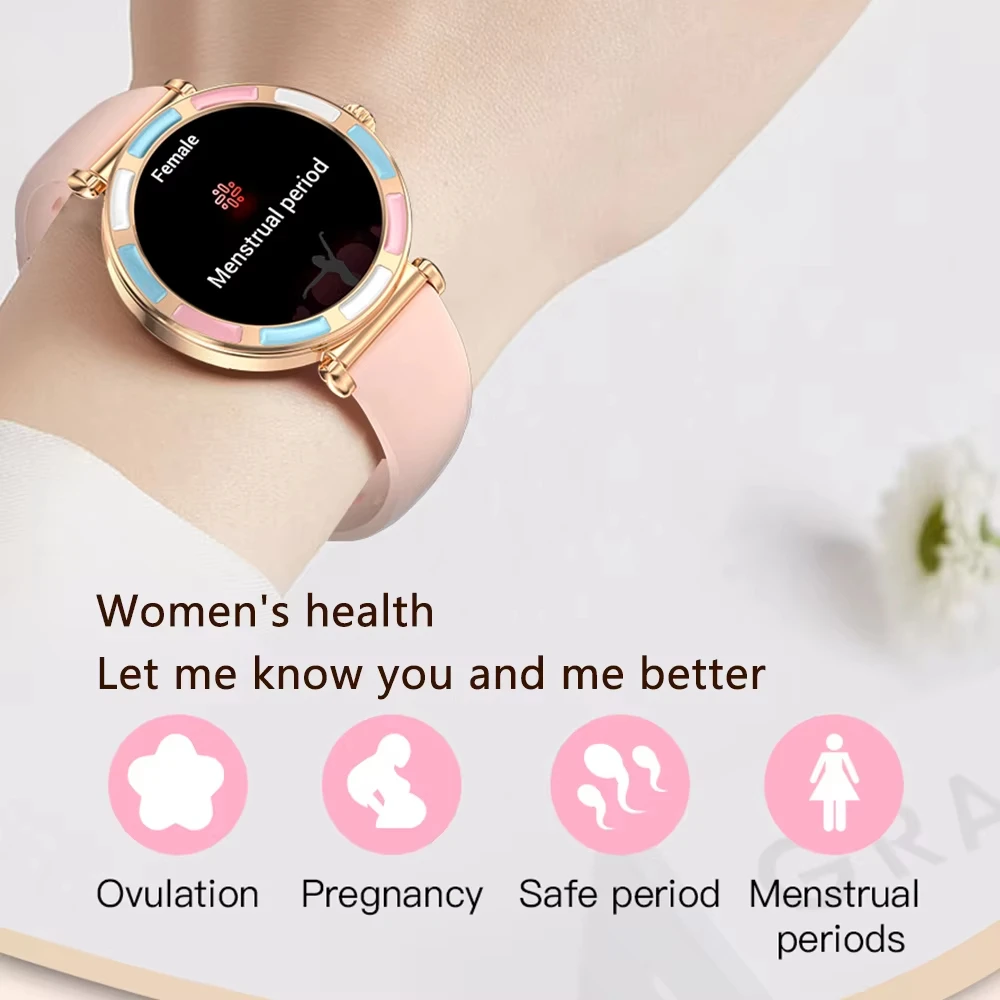 LIGE Fashion Smartwatch Women 1.27"HD Screen Bracelet Ladies Heart Rate Sports Waterproof Bluetooth Call Music Woman Smart Watch