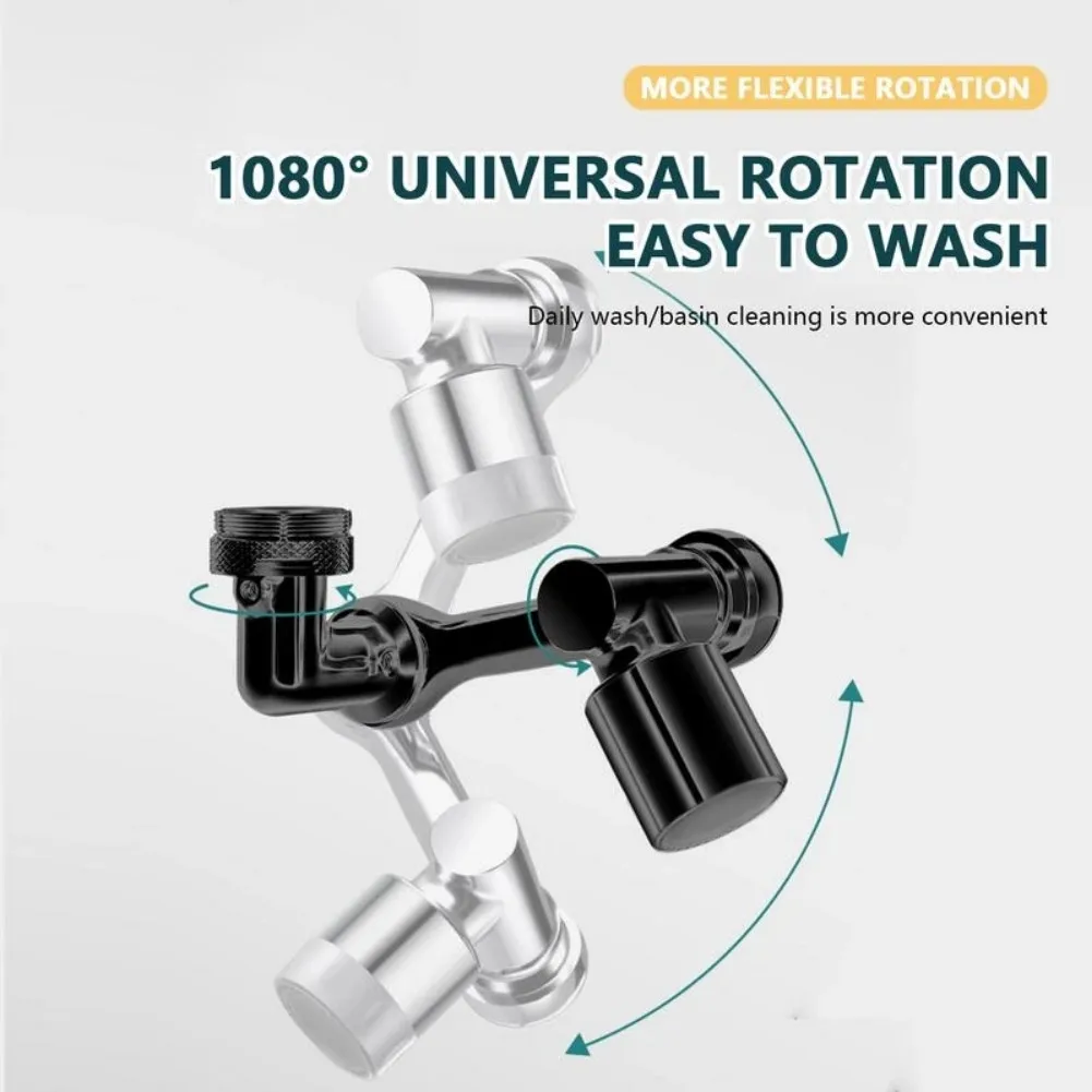 Faucet Sprayer Head 1080&deg; Universal Rotation For Washbasin Faucet Extender Splash Bubbler Nozzle Kitchen Tap 22/24mm Adaptor