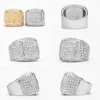 Bagues de luxe en acier inoxydable pour hommes et femmes, pierres précieuses brillantes, Punk, à la mode, bijoux créatifs, cadeau, vente en gros, livraison directe