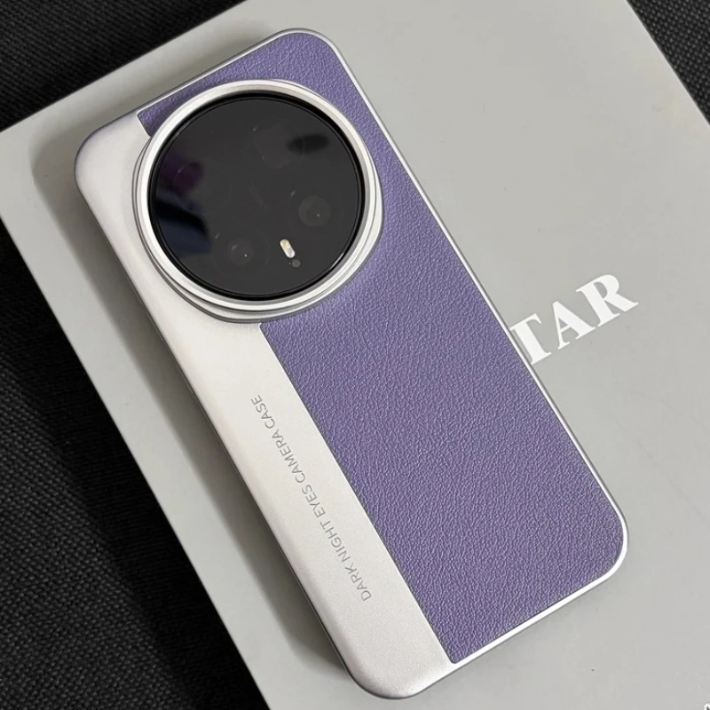 Luxury Leather Hard Case with Metal Lens Protection - Shockproof & Anti-Fall Design