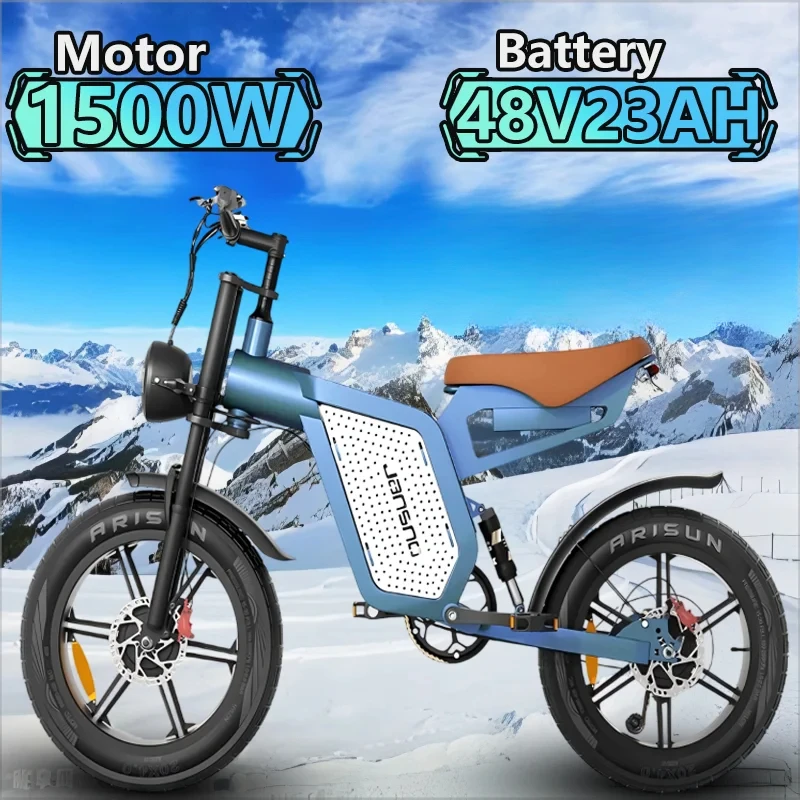 JANSNO X60 Electric Bicycle 1500W Dual Electric Motor 48V23AH Lithium Battery Bike 20-inch Off-road Mountain Anow Ebike