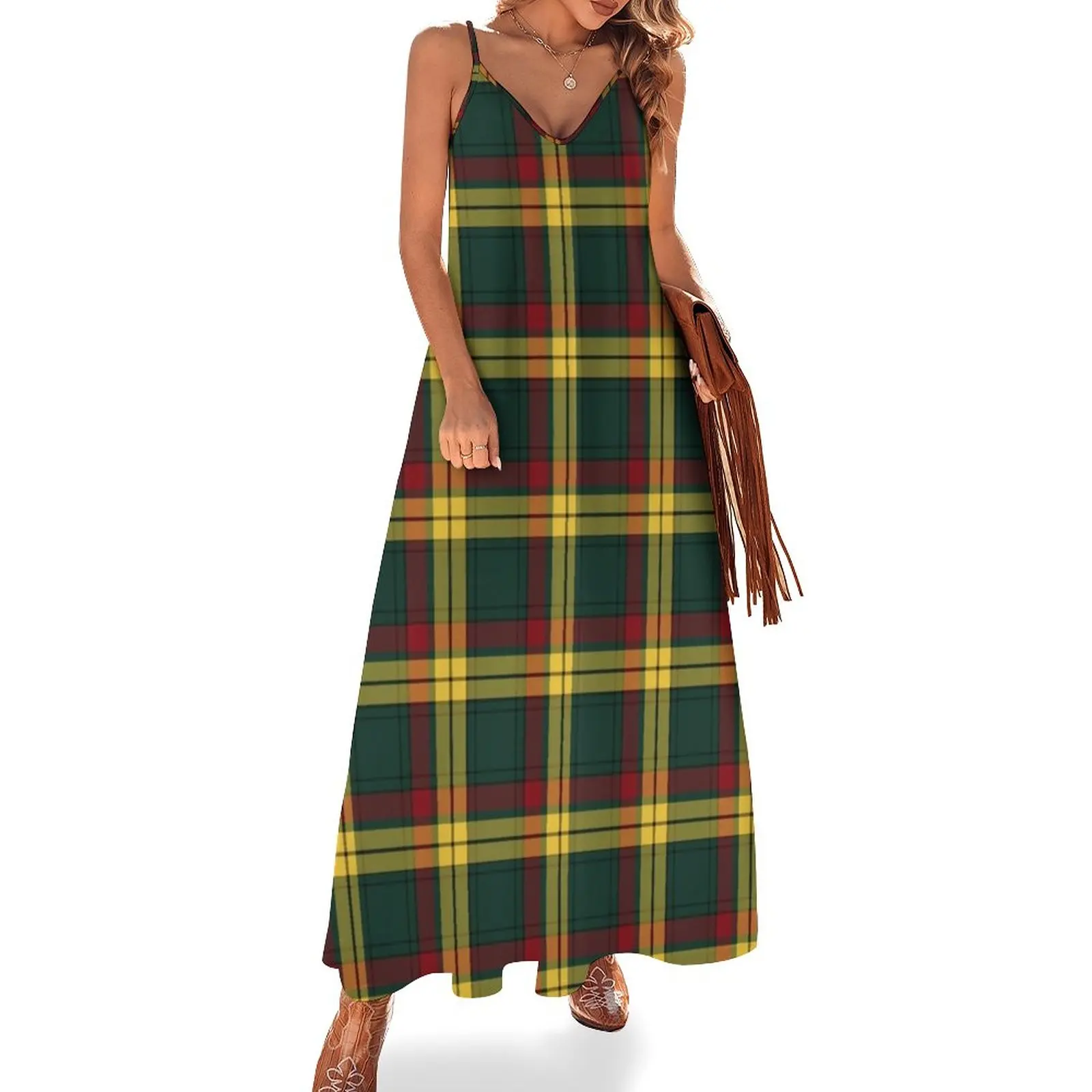 

New Clan MacMillan Tartan Sleeveless Dress summer dress daily Woman fashion