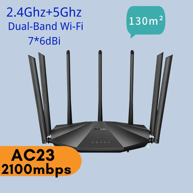 Dew Oxidize Slight Tenda Ac23 Gigabit 2.4ghz 5ghz Dual-band Wireless Router Ac2100 Wifi  Repeater With 7*6dbi High External Antennas Wider Coverage - Routers -  AliExpress