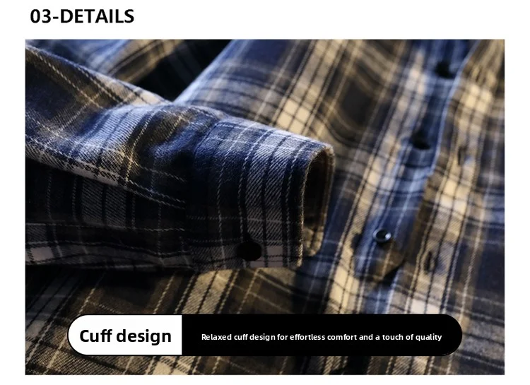 Männer Kariertes Hemd Jacke Casual Lange ärmeln Streetwear Junge Erwachsene Koreanische Mode High Street Outwear Frühling Mann Kleidung top – Detail 5