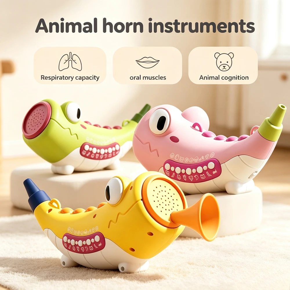 Giocattolo Musicale a Forma di Corno Animale con Effetti Sonori