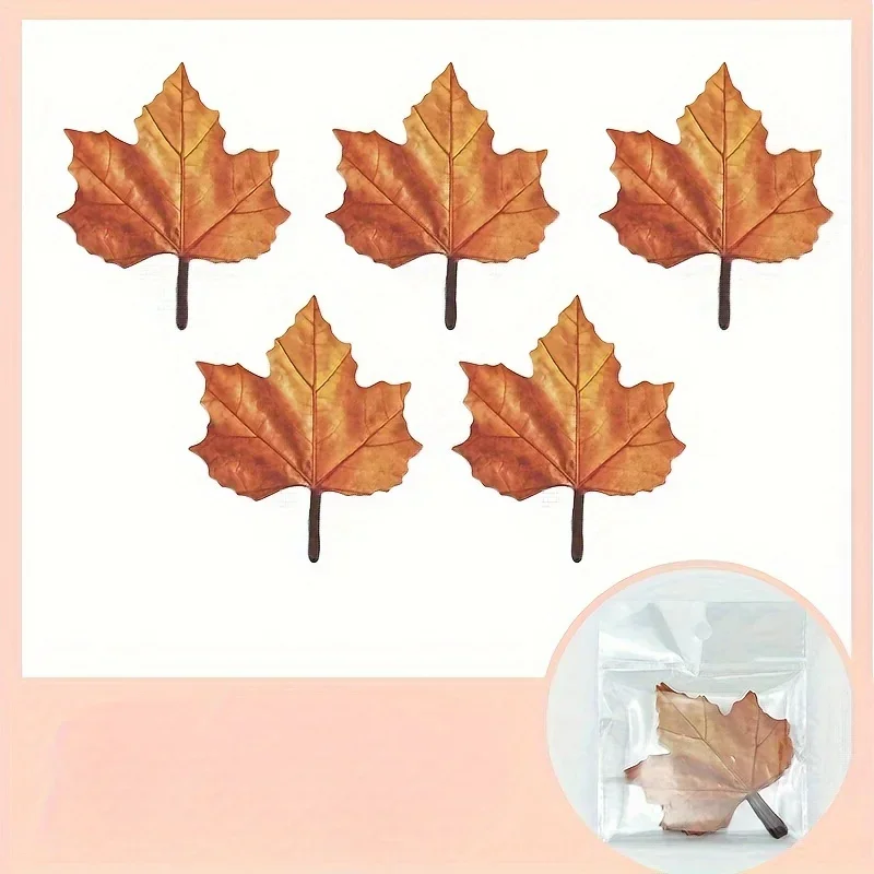 50–300 Stück Ahornblatt-Aufkleber, Herbst-Dekor-Aufkleber, DIY-Wunschnotizen, dreifarbiges Design, abnehmbare Aufkleber für Dekor, Geschenkverpackung – Detail 6