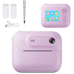 Instant Print Kids' Camera with HD Digital Photography and 3 Rolls of Printer Paper (PURPLE)