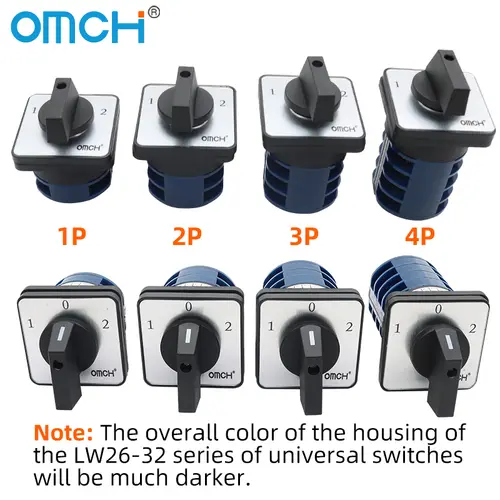 OMCH 1PCS Silver Contact LW26-20/32/63 Universal Switch 3 Position 1-0-2 1/2/3/4 Poles 440V 4/8/12/16Terminals Rotary Cam Switch - Image 6