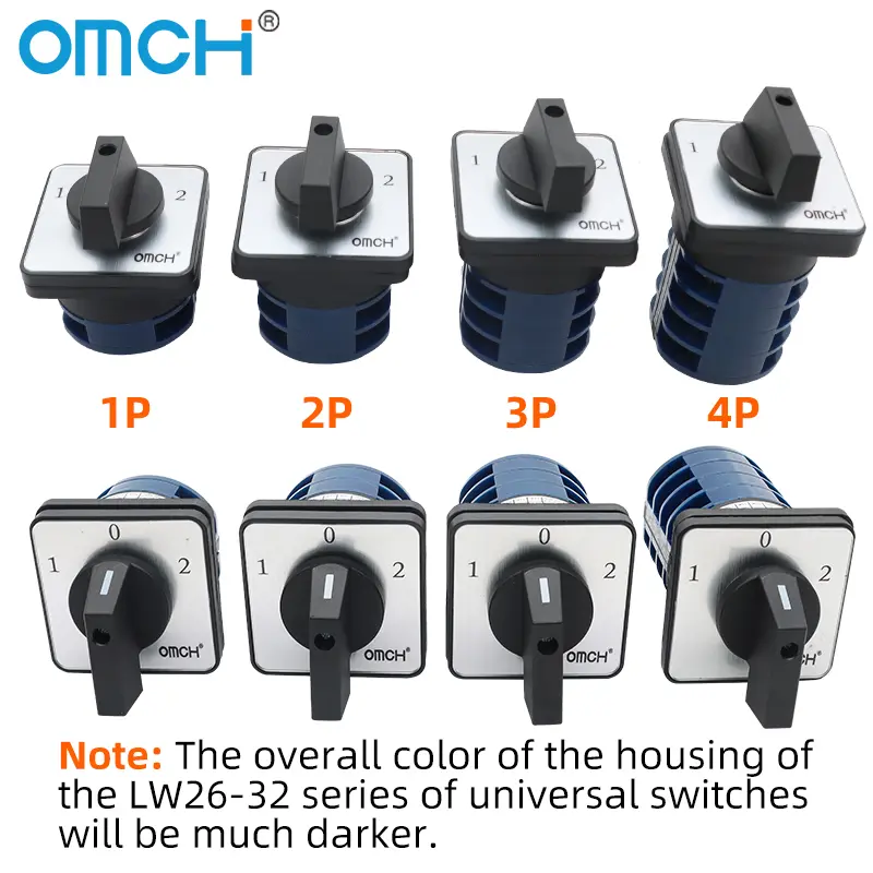 OMCH 1PCS Silver Contact LW26-20/32/63 Universal Switch 3 Position 1-0-2 1/2/3/4 Poles 440V 4/8/12/16Terminals Rotary Cam Switch - Image 6