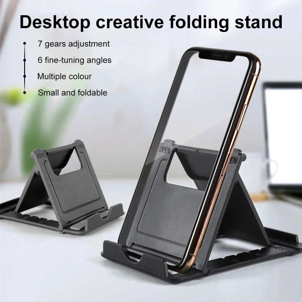 Universal Phone Holder Desk Stand For Mobile Phone For iPhone 16 15 Pro Max Huawei Xiaomi 14 Plastic Foldable Desk Holder Stands