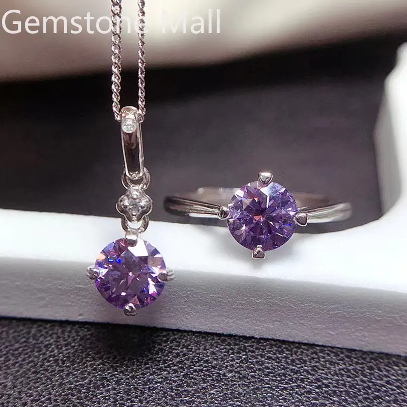 

Кольцо и кулон из муассанита, 925 мм, 2ct