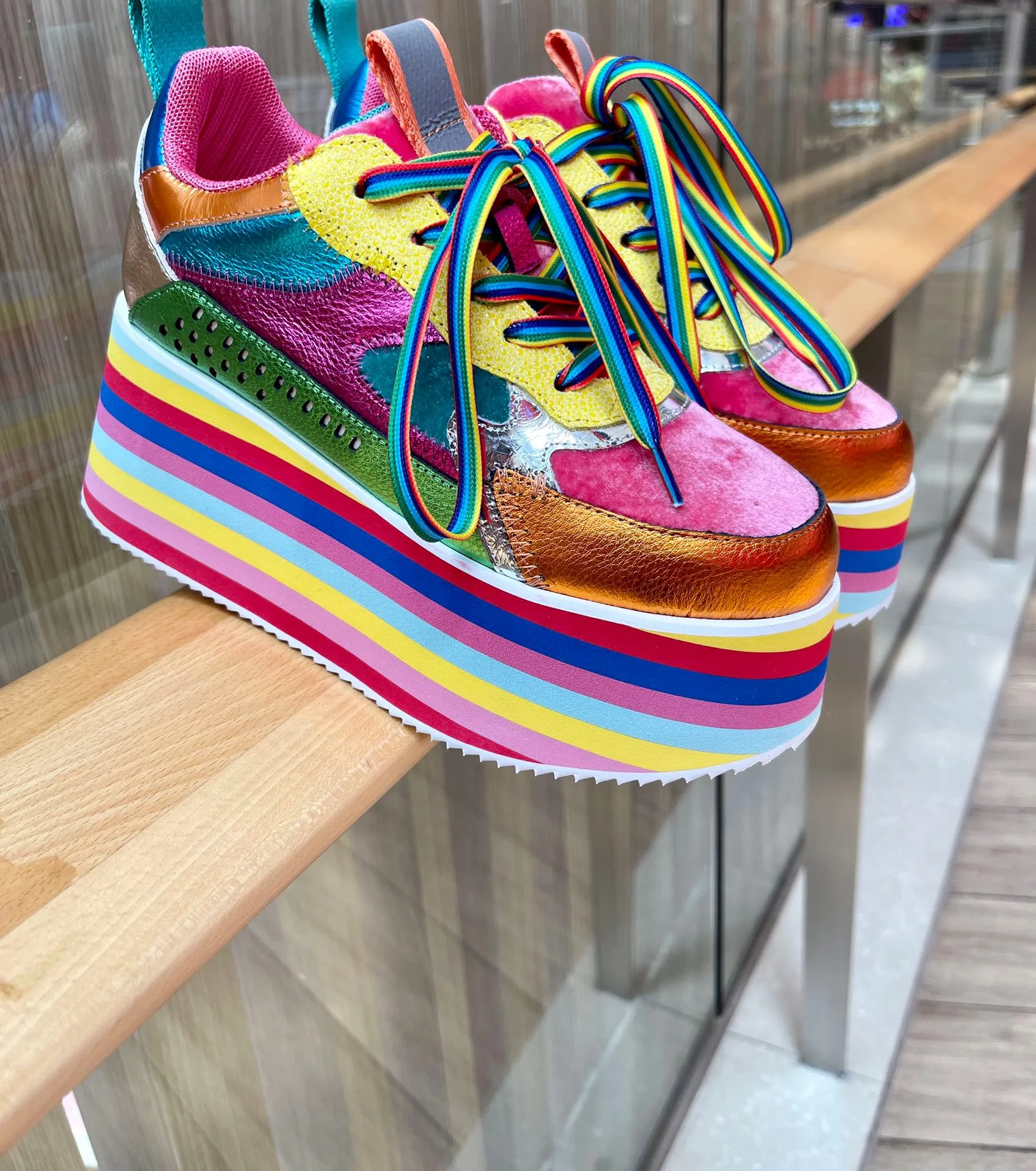 Colorful High Platform Women's Sneakers Spring/Autumn - true deals club