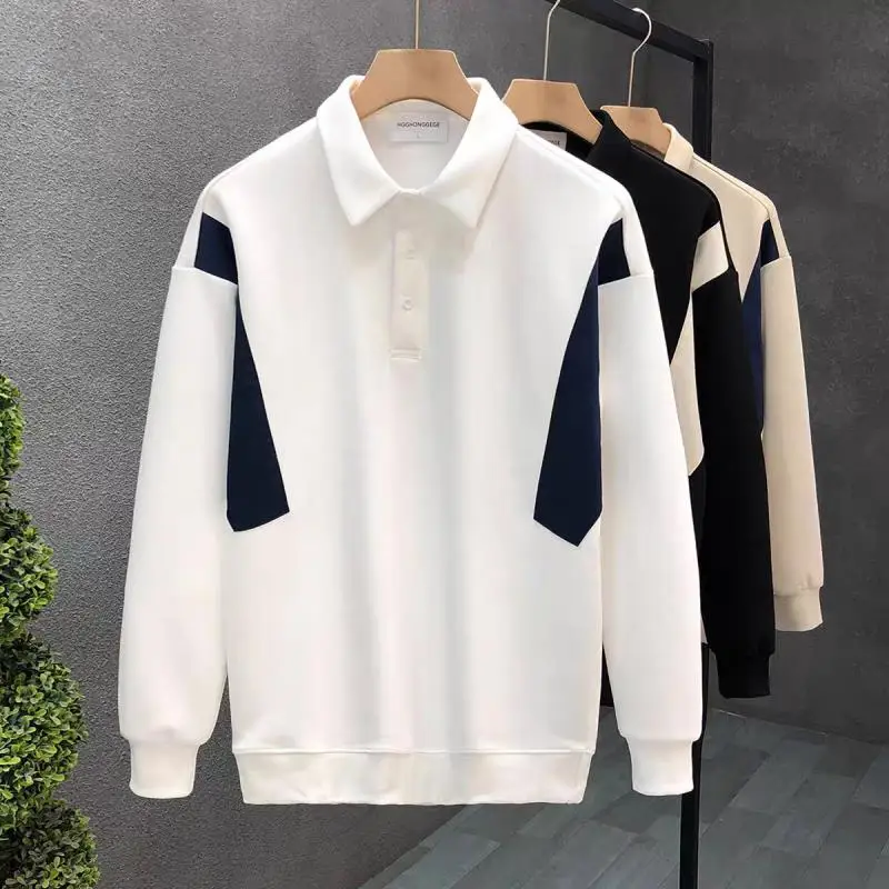 2024 Golf wear men's new explosive Spring and autumn Golf POLO shirt men's patchwork comfortable lapel Golf T-shirt tops 5XL