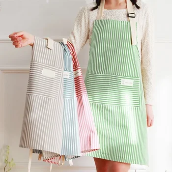 Cotto Linen Striped Apron with Cotton Waistband 1
